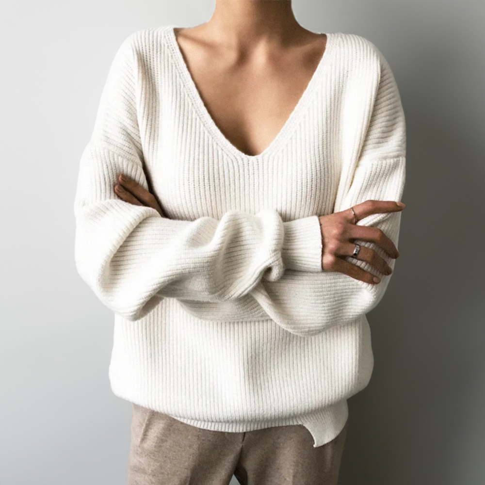 Amber - oversized Geribbelde Trui Voor Dames