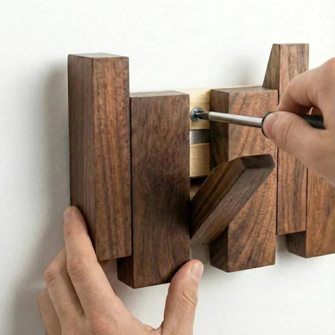 Piano massief houten kapstok | Elegante wandhaken