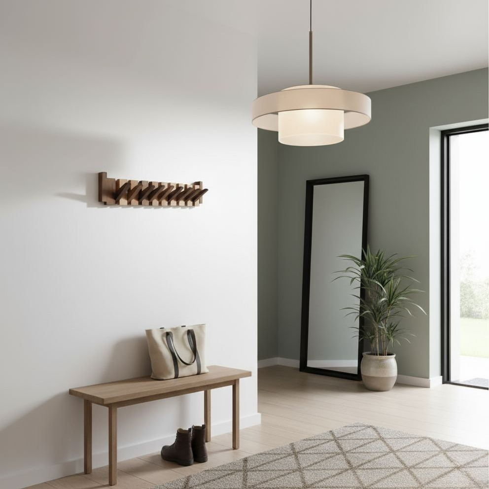Piano massief houten kapstok | Elegante wandhaken