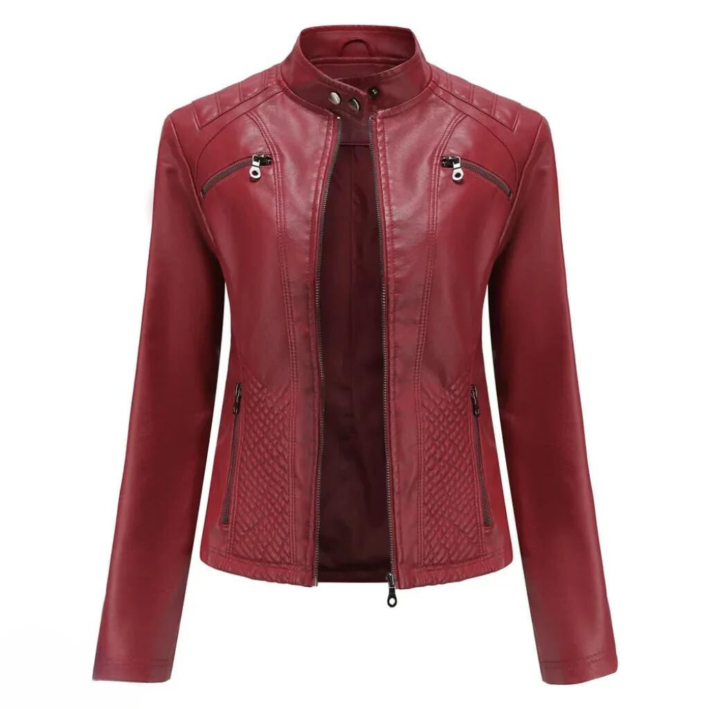 PU‑Leren Bikerjack voor Dames