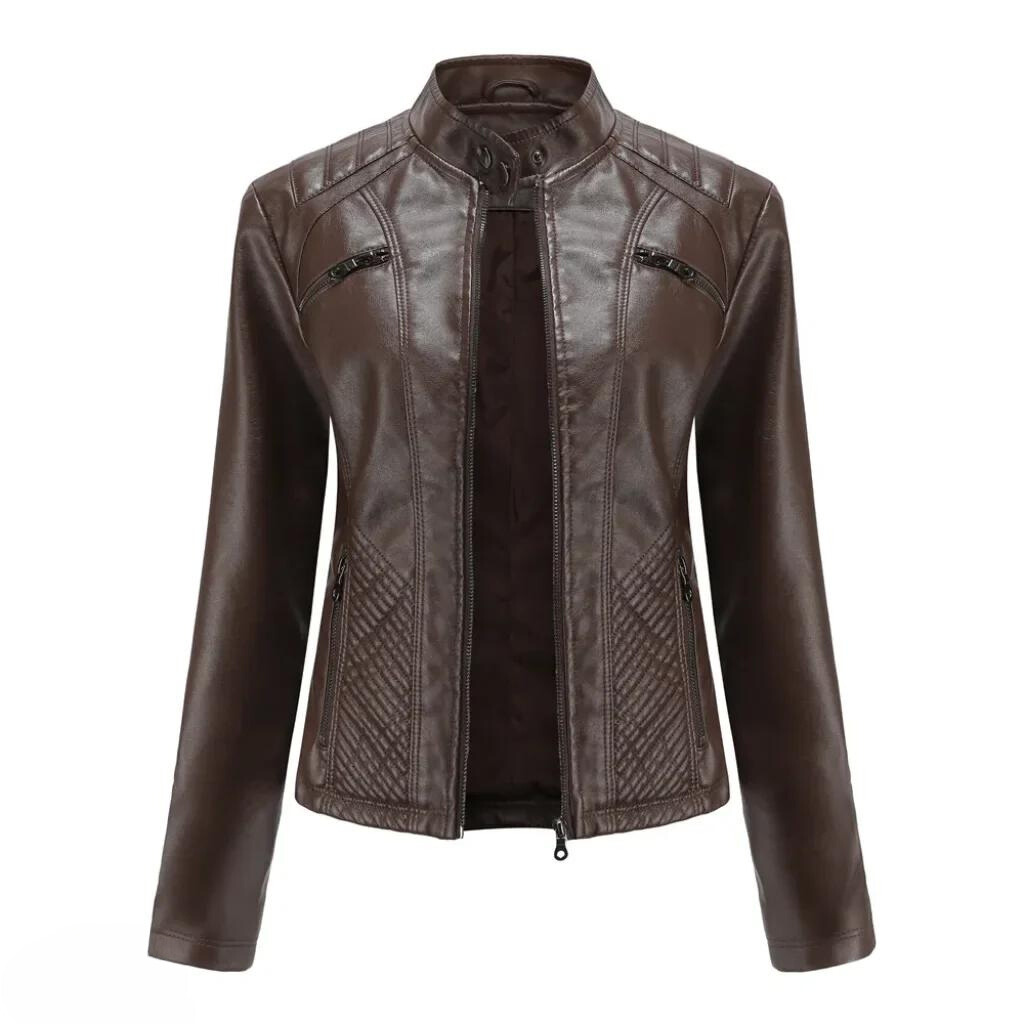 PU‑Leren Bikerjack voor Dames