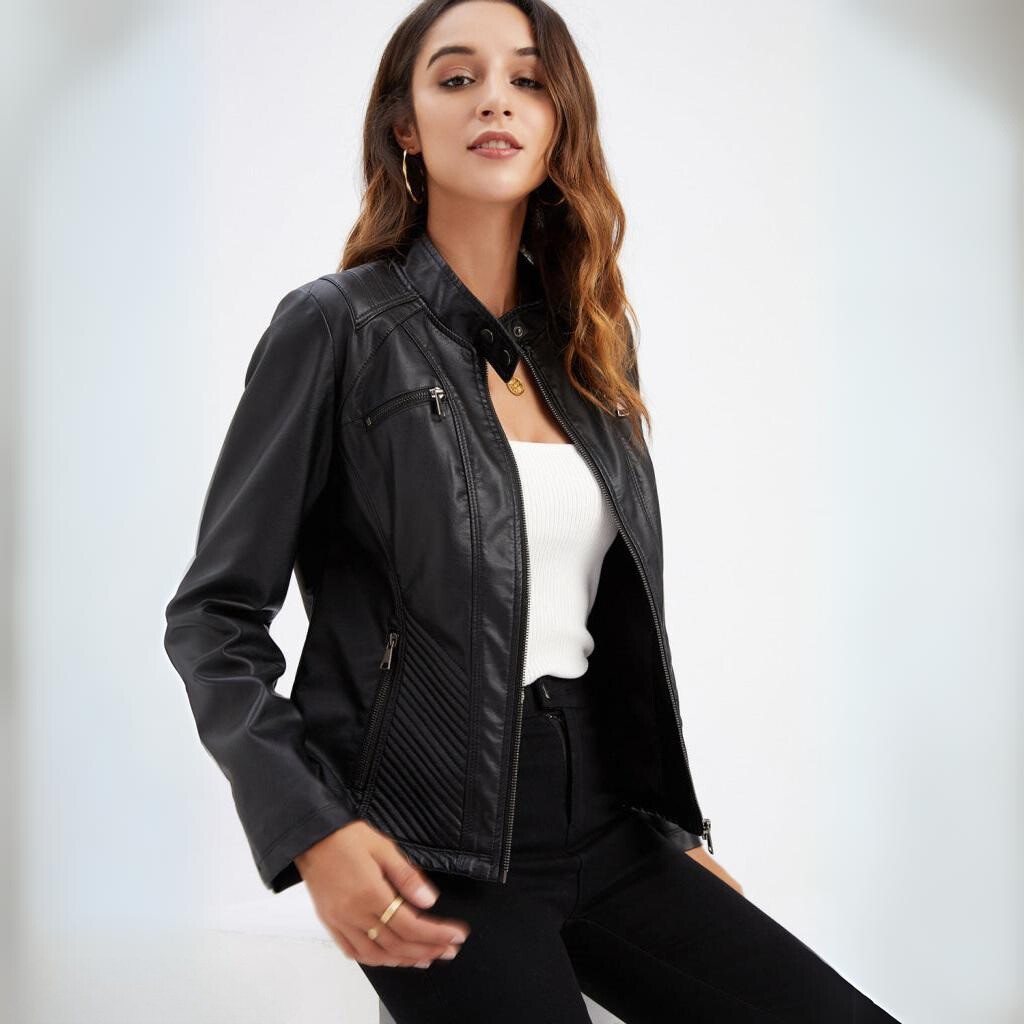 PU‑Leren Bikerjack voor Dames