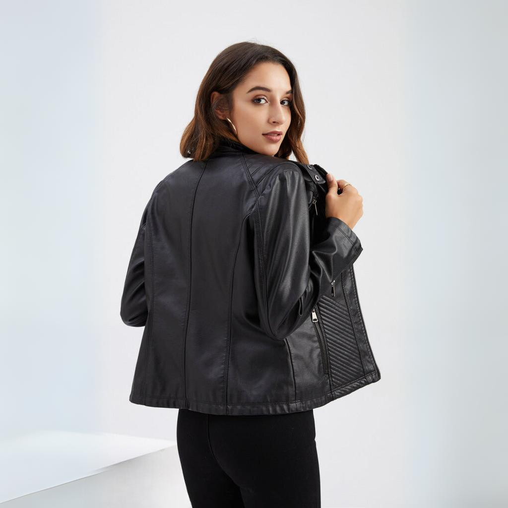 PU‑Leren Bikerjack voor Dames