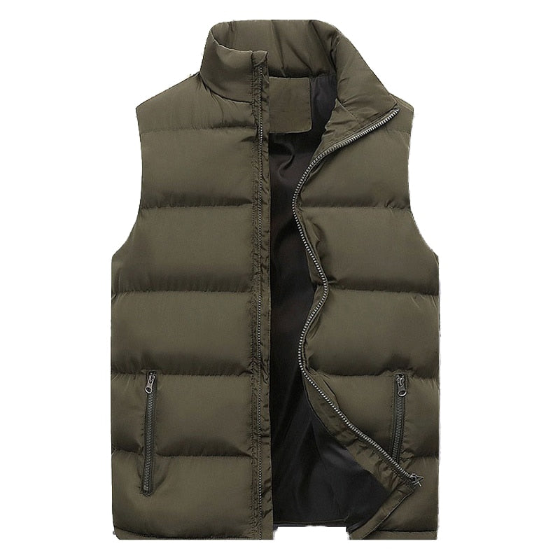 Camouflage Gewatteerde Herenbodywarmer met Opstaande Kraag