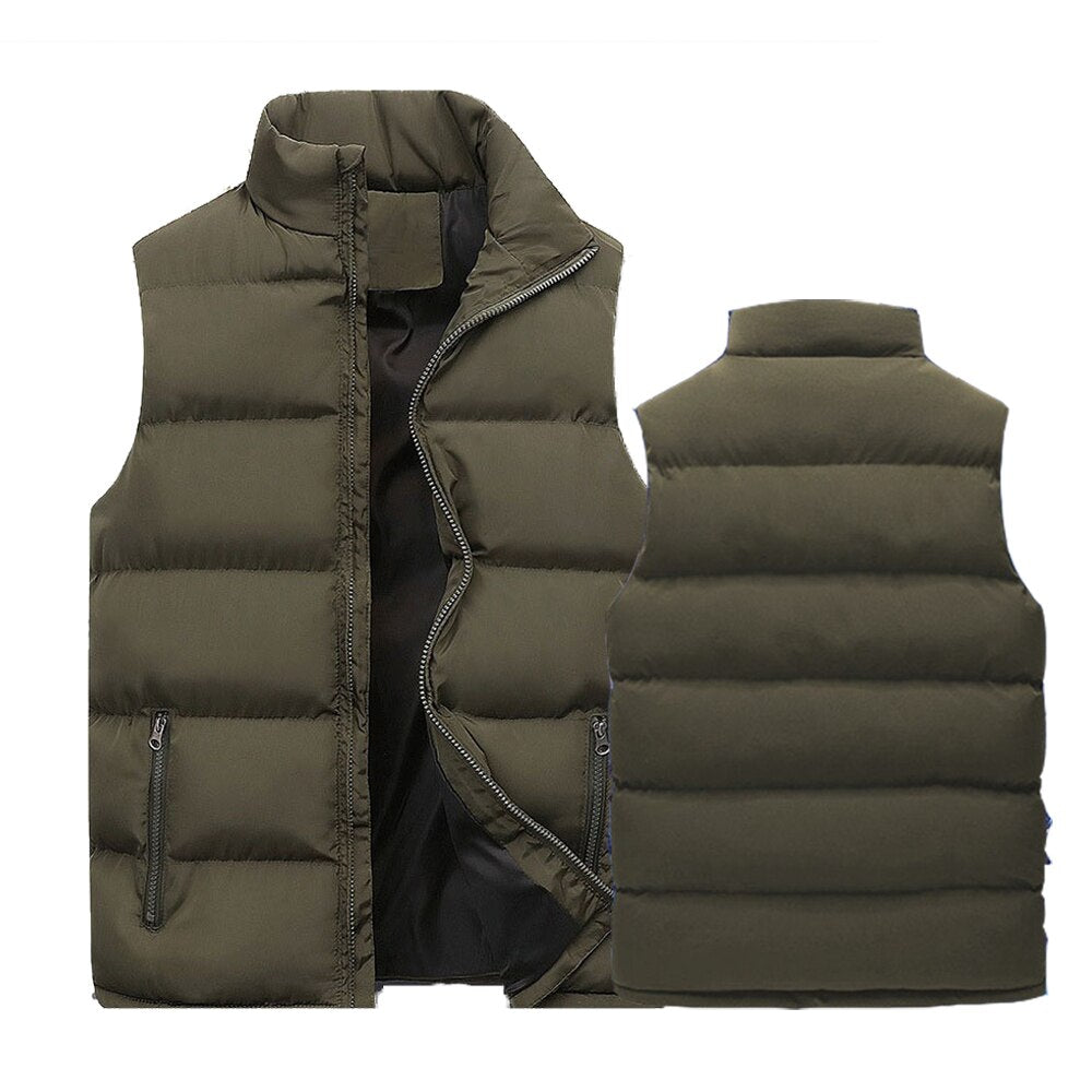 Camouflage Gewatteerde Herenbodywarmer met Opstaande Kraag