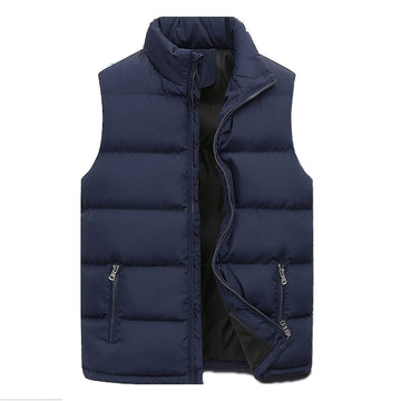 Camouflage Gewatteerde Herenbodywarmer met Opstaande Kraag