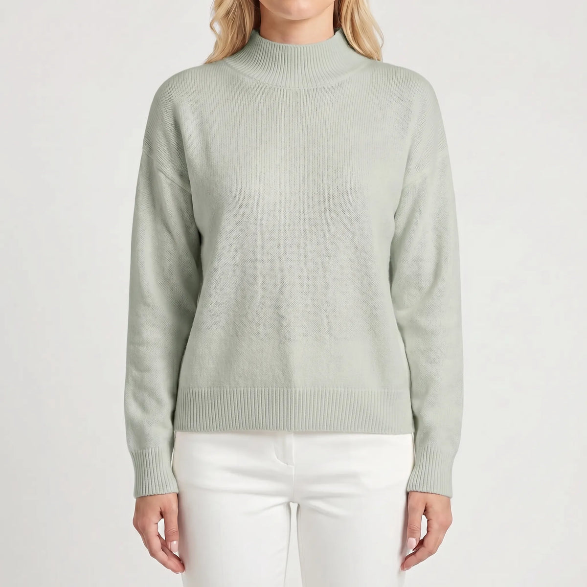 VeloriaRelaxed Mock-Neck Knitted Jumper