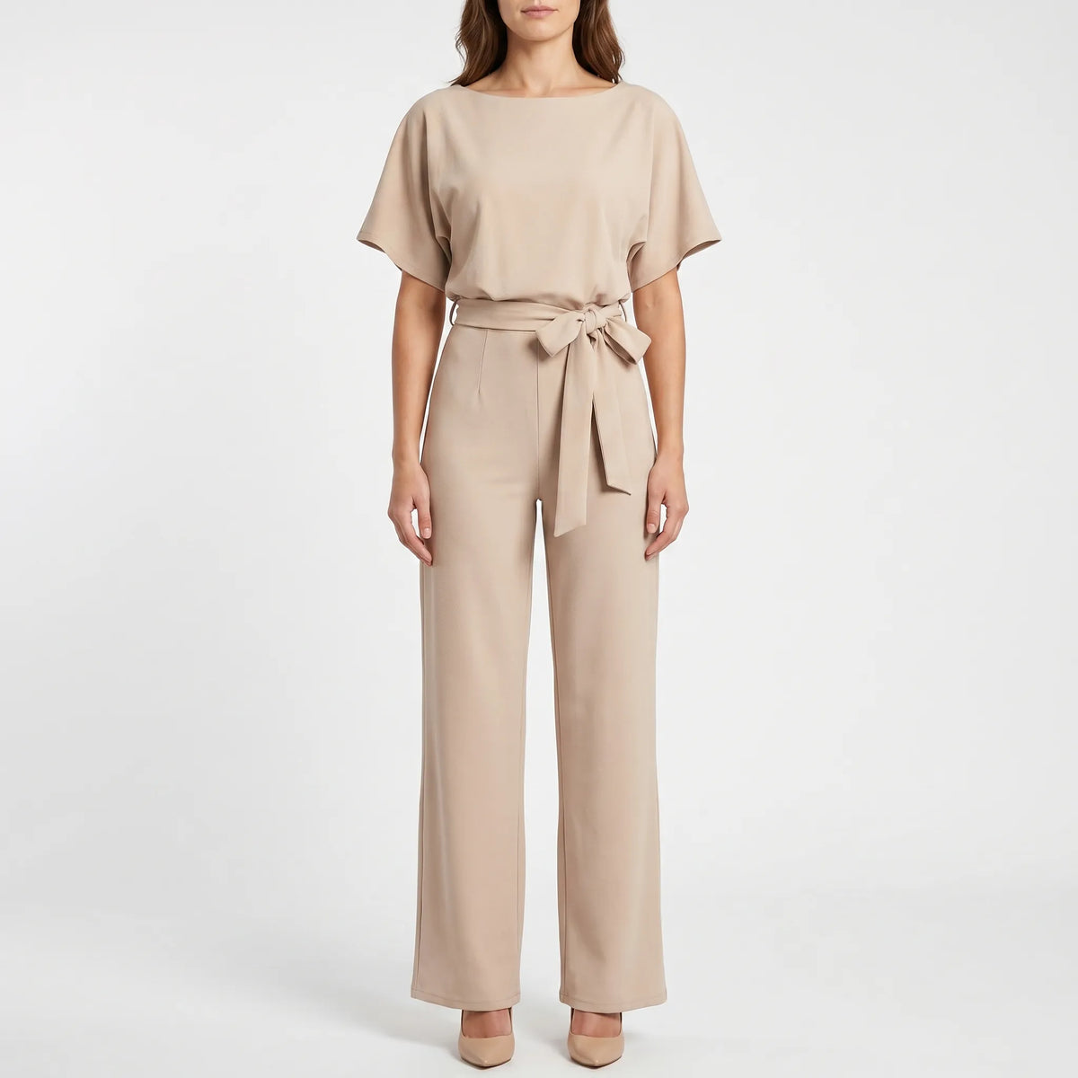 VelviqueWide-Leg Short-Sleeve Jumpsuit