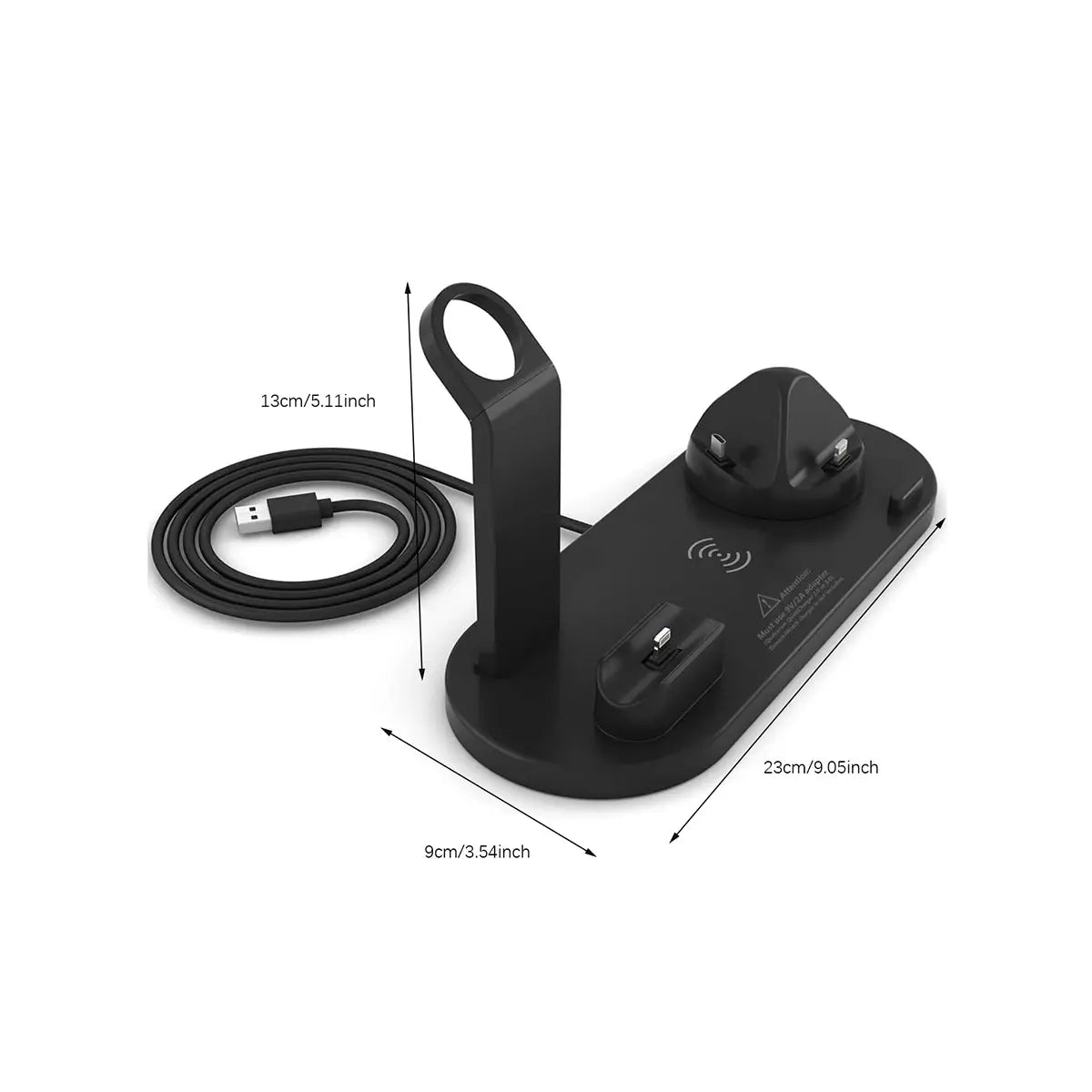 Draadloos oplaadstation voor telefoon, smartwatch en oordopjes