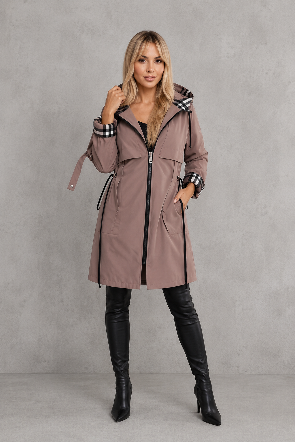 Waterdichte regenjas voor dames met capuchon – winddichte, lichte jas