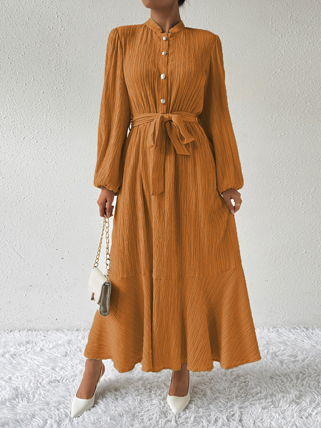Stijlvolle Boho Maxi Jurk Met lange Mouwen