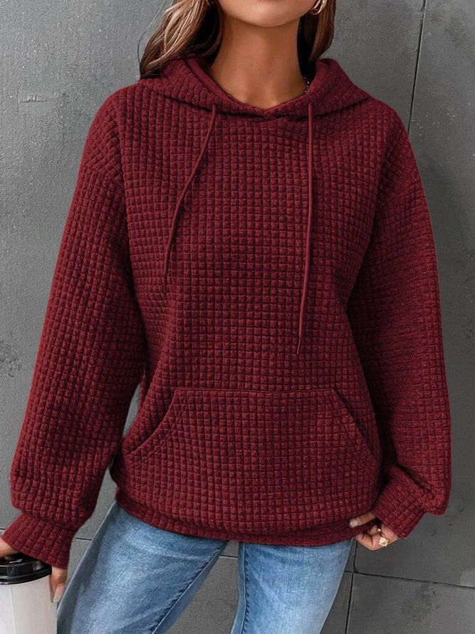 Comfortabel Plain Hoodie Voor Dames