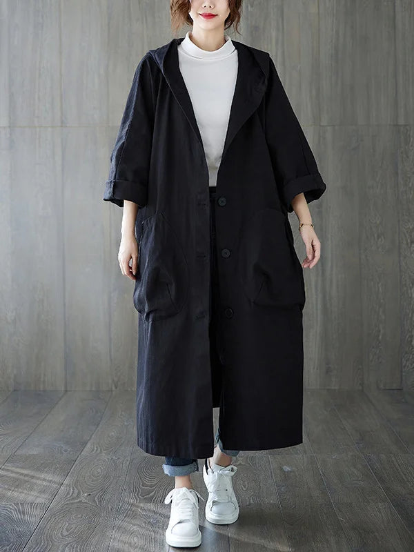 Lange waterafstotende Trenchcoat Voor Dames
