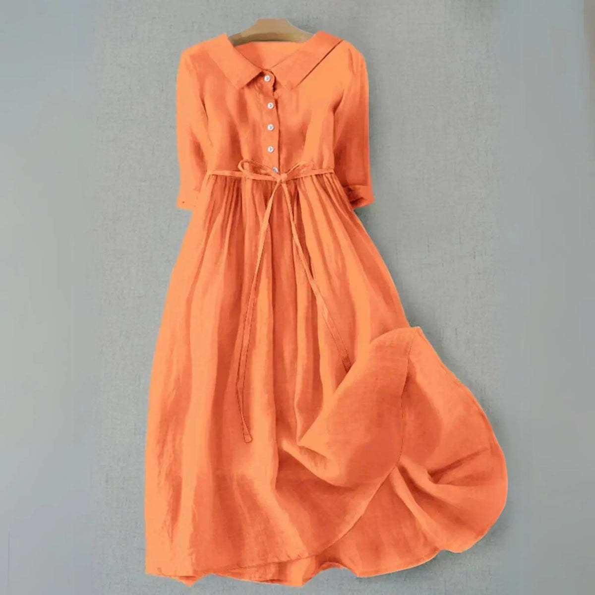 Abigail midijurk met kraag en knoopsluiting voor dames