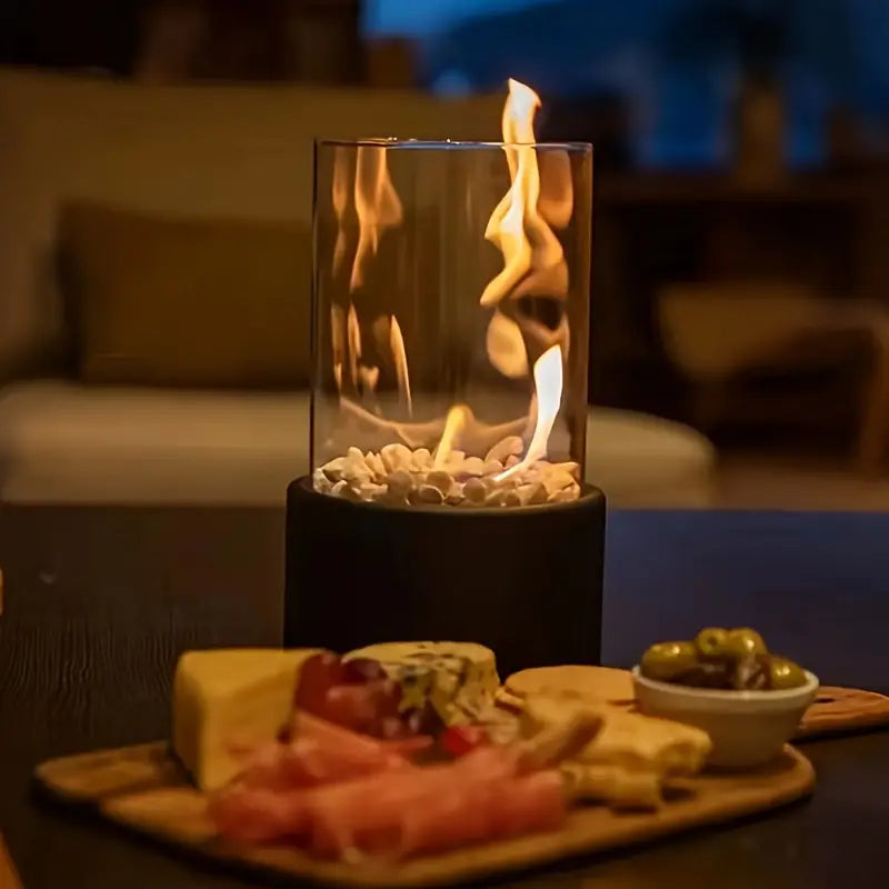 Draagbare lamp met vlameffect