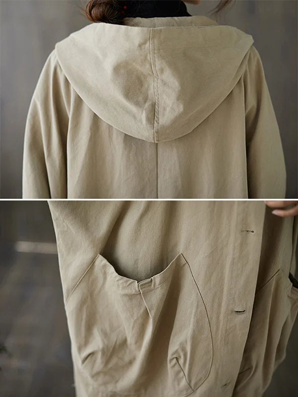 Lange waterafstotende Trenchcoat Voor Dames