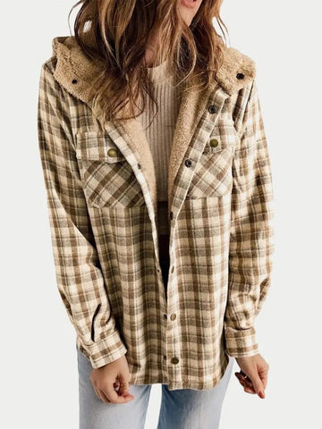 Alcina oversized geruit damesjack met capuchon