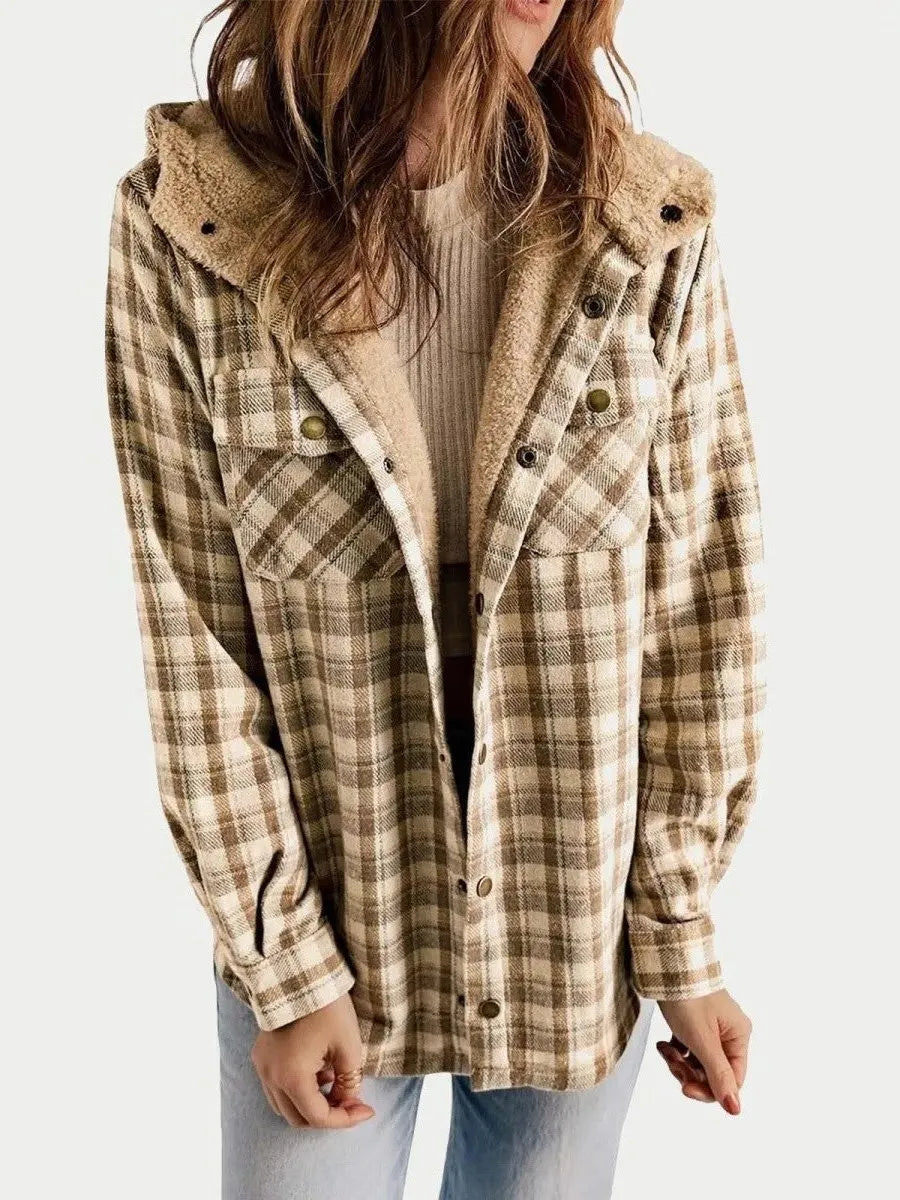 Alcina oversized geruit damesjack met capuchon