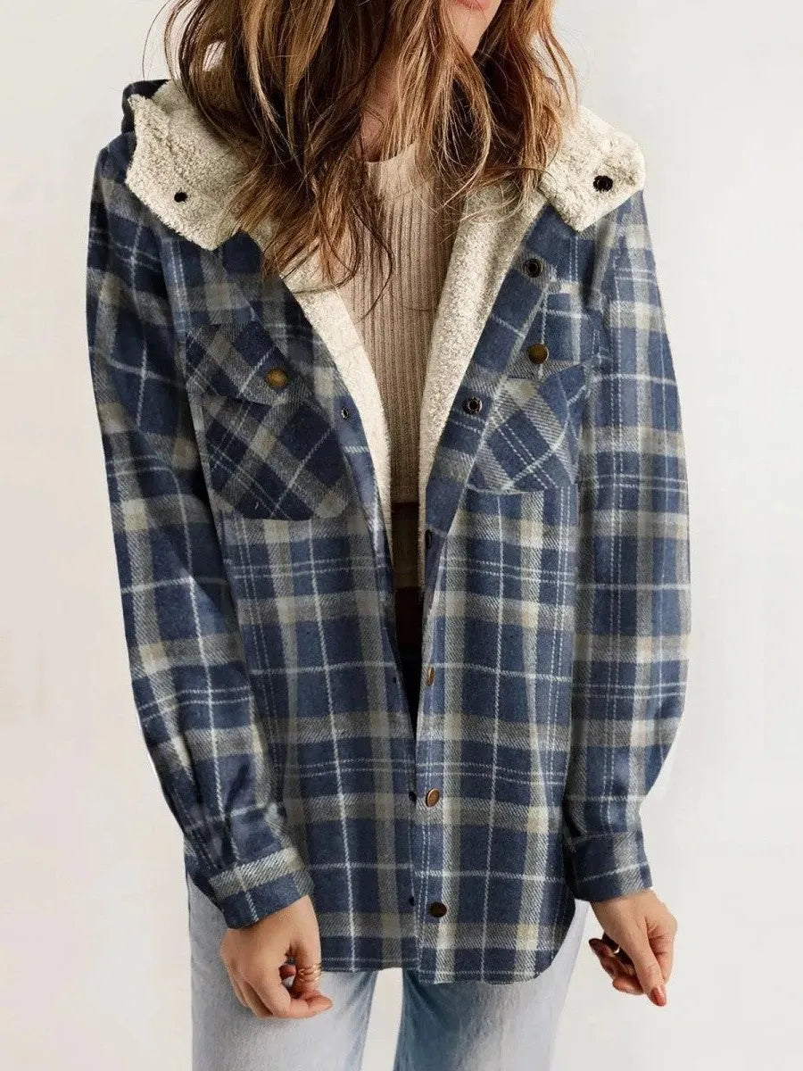 Alcina oversized geruit damesjack met capuchon