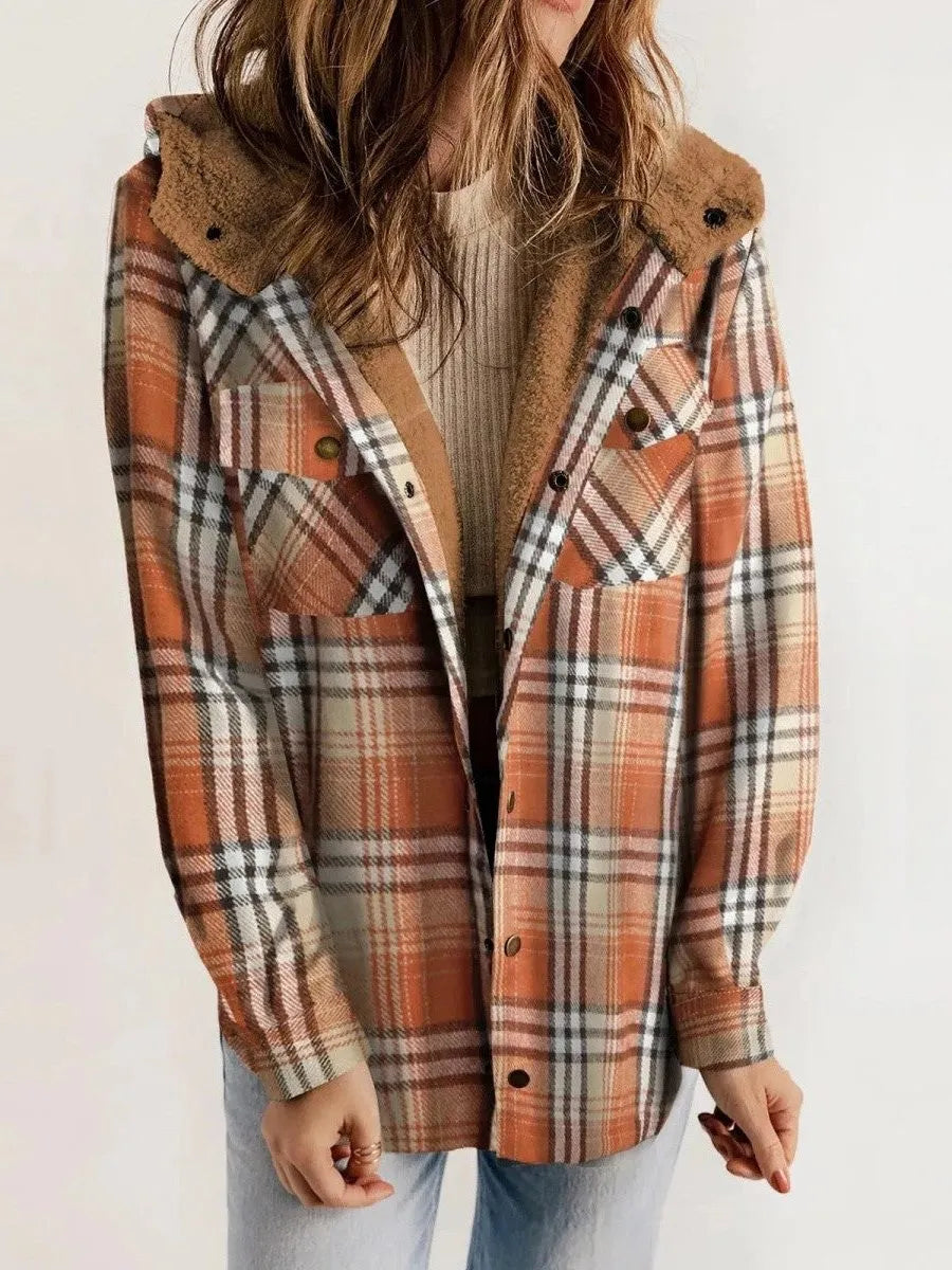 Alcina oversized geruit damesjack met capuchon