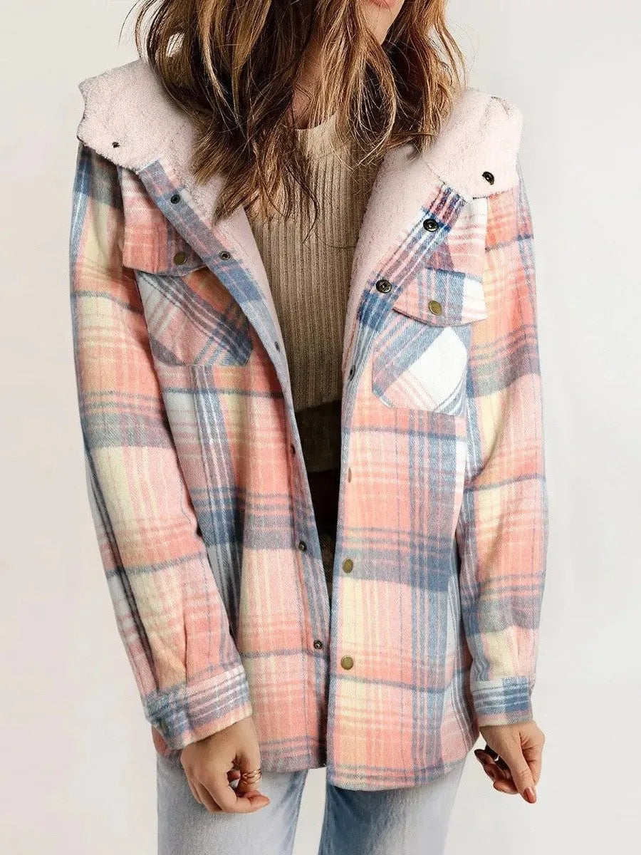 Alcina oversized geruit damesjack met capuchon