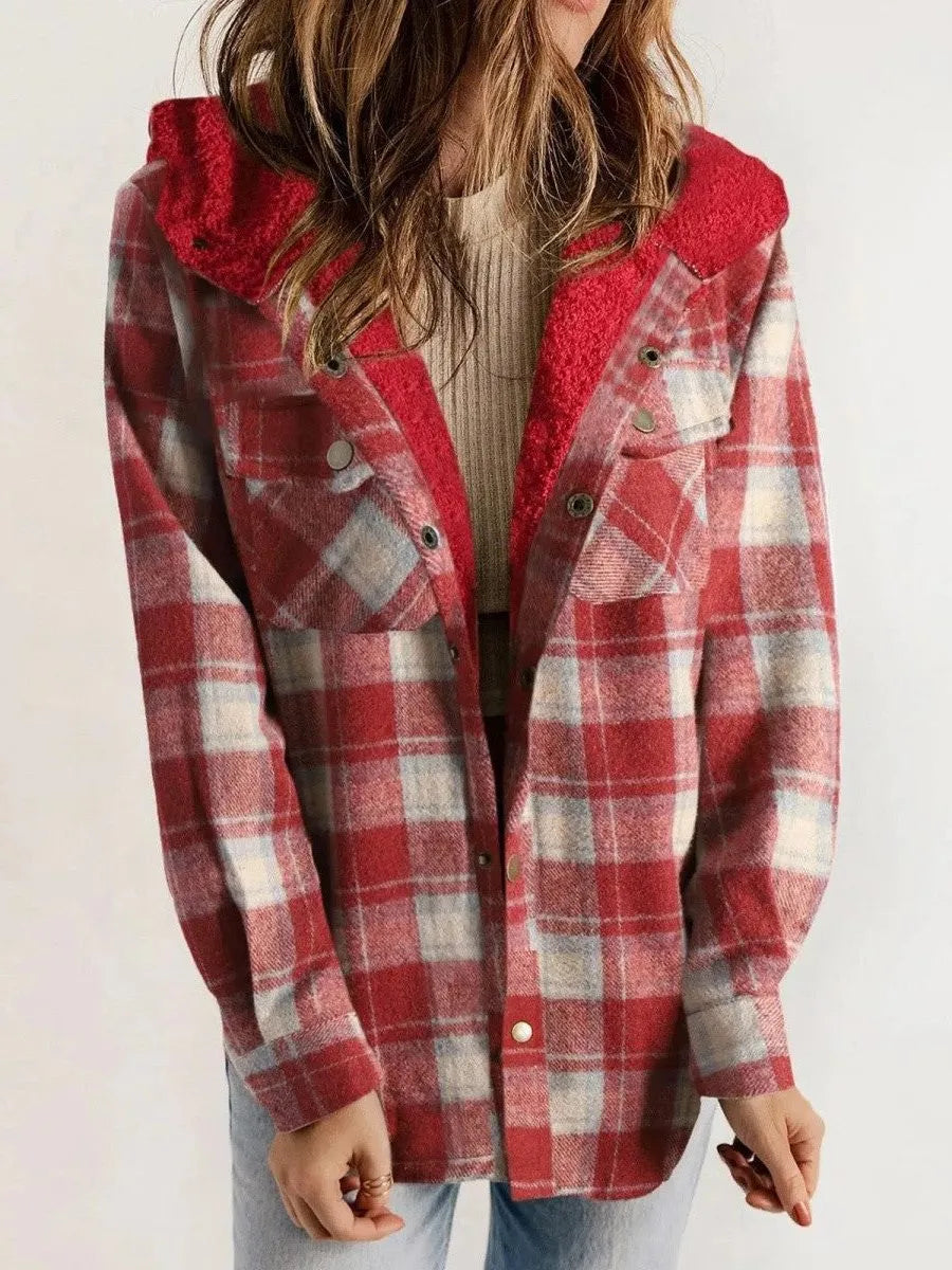 Alcina oversized geruit damesjack met capuchon