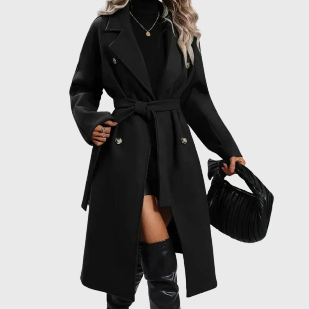 Alice lange trenchcoat voor dames met dubbele knoopsluiting en ceintuur