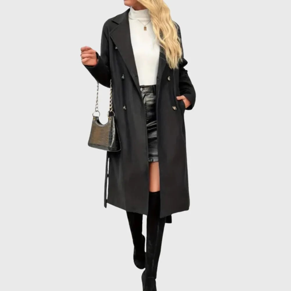 Alice lange trenchcoat voor dames met dubbele knoopsluiting en ceintuur