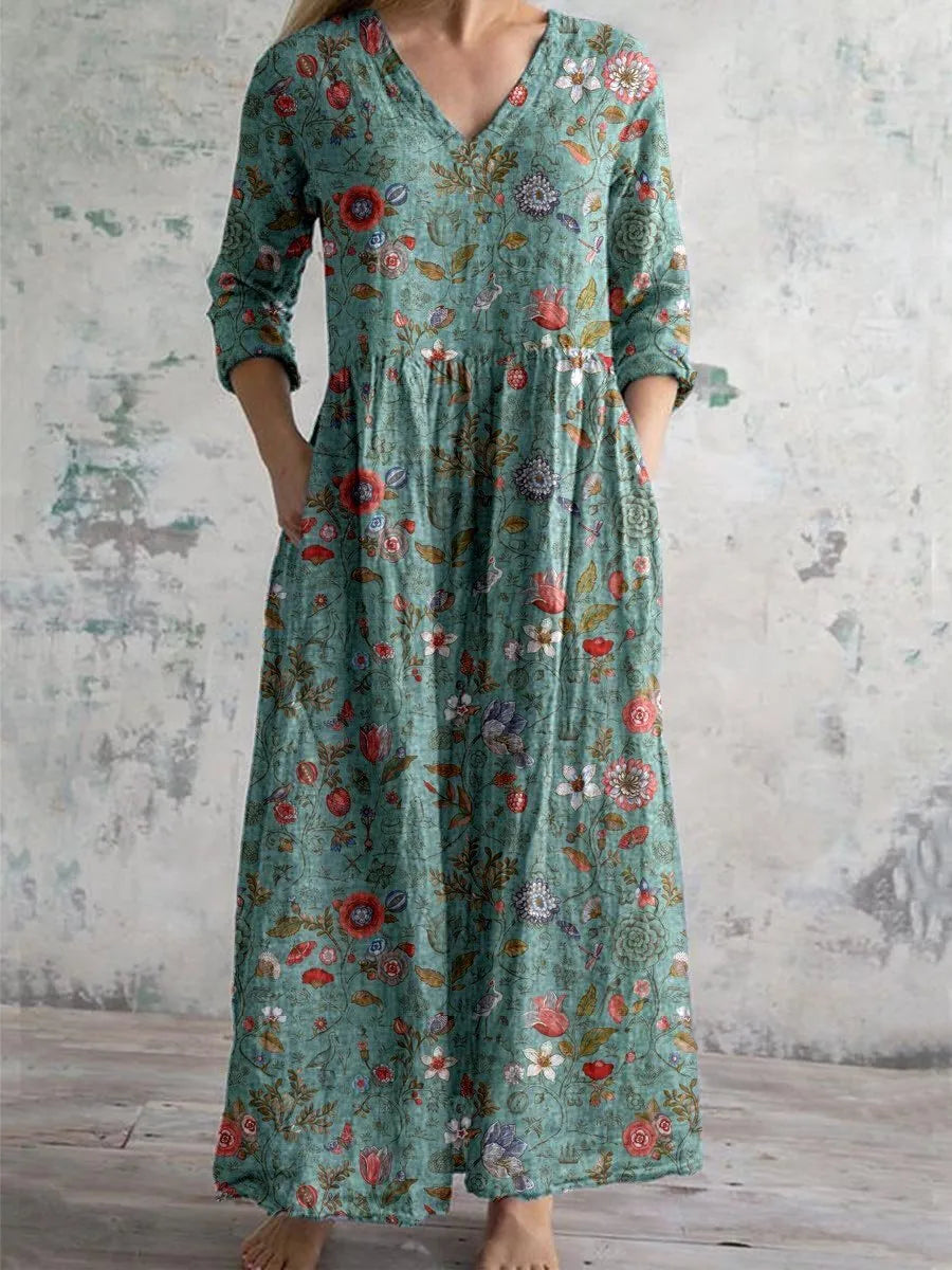 Allison maxi-jurk met V-hals en bloemenprint voor dames