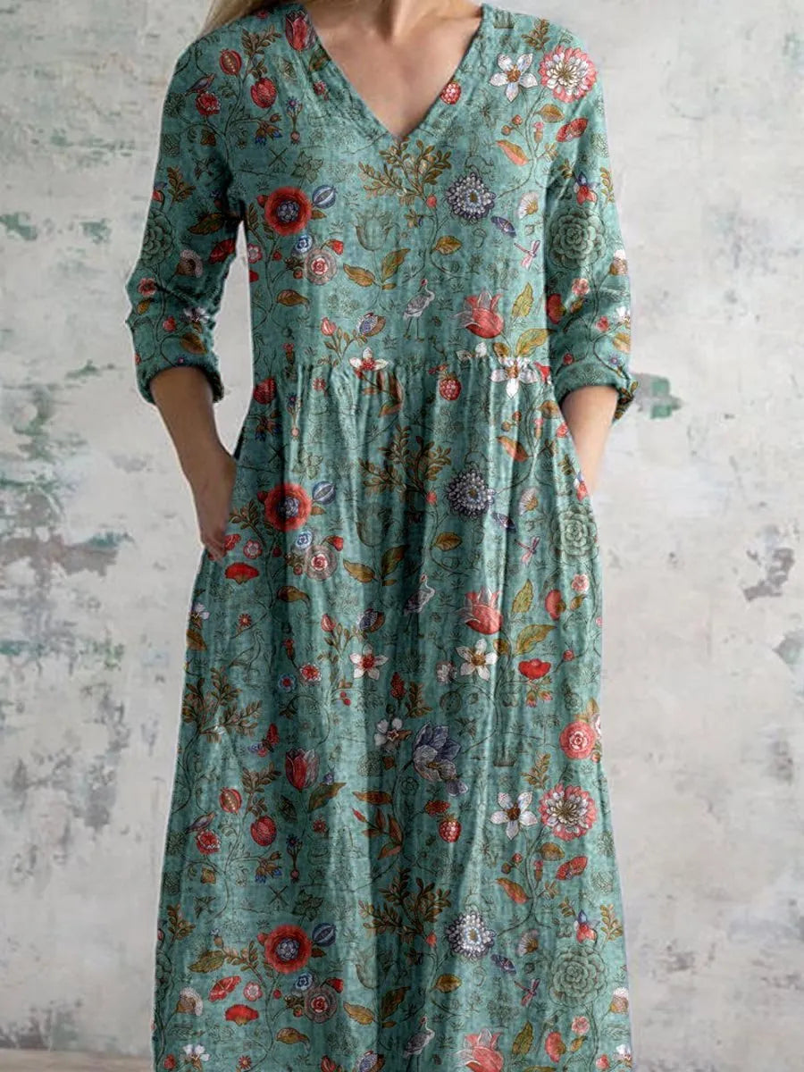 Allison maxi-jurk met V-hals en bloemenprint voor dames