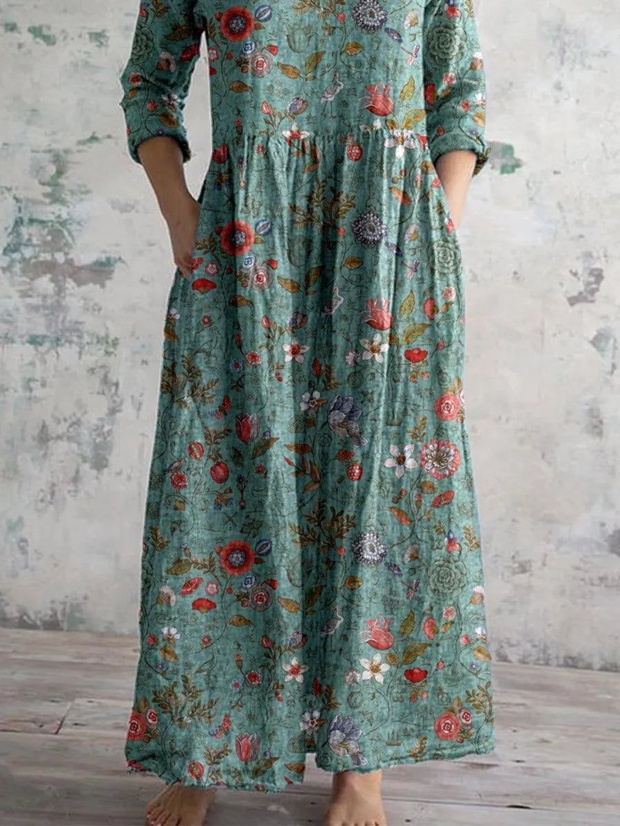 Allison maxi-jurk met V-hals en bloemenprint voor dames