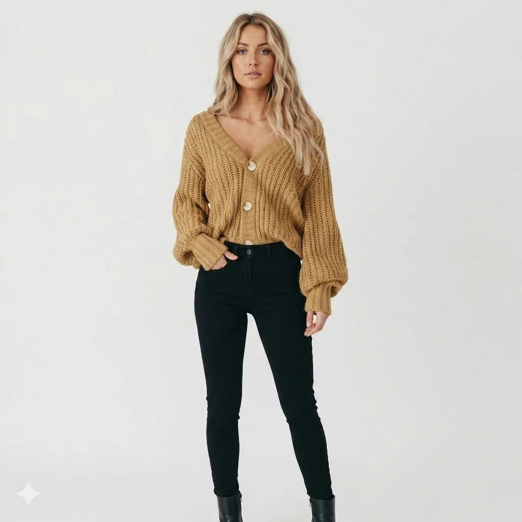 Alma grofgebreid vest met knoopsluiting voor dames