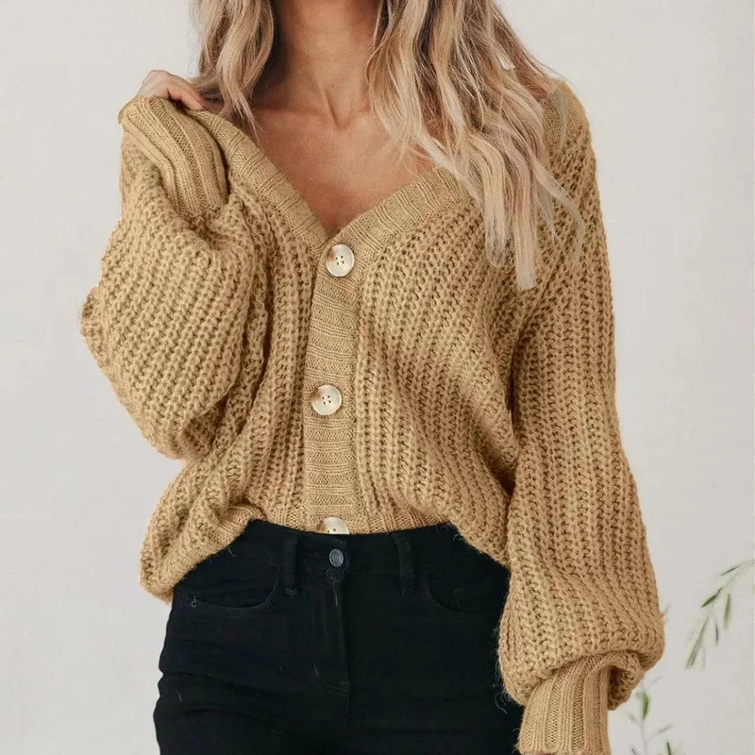 Alma grofgebreid vest met knoopsluiting voor dames