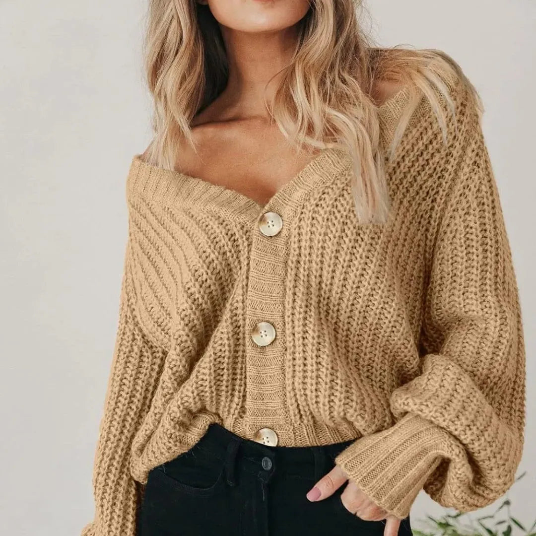 Alma grofgebreid vest met knoopsluiting voor dames