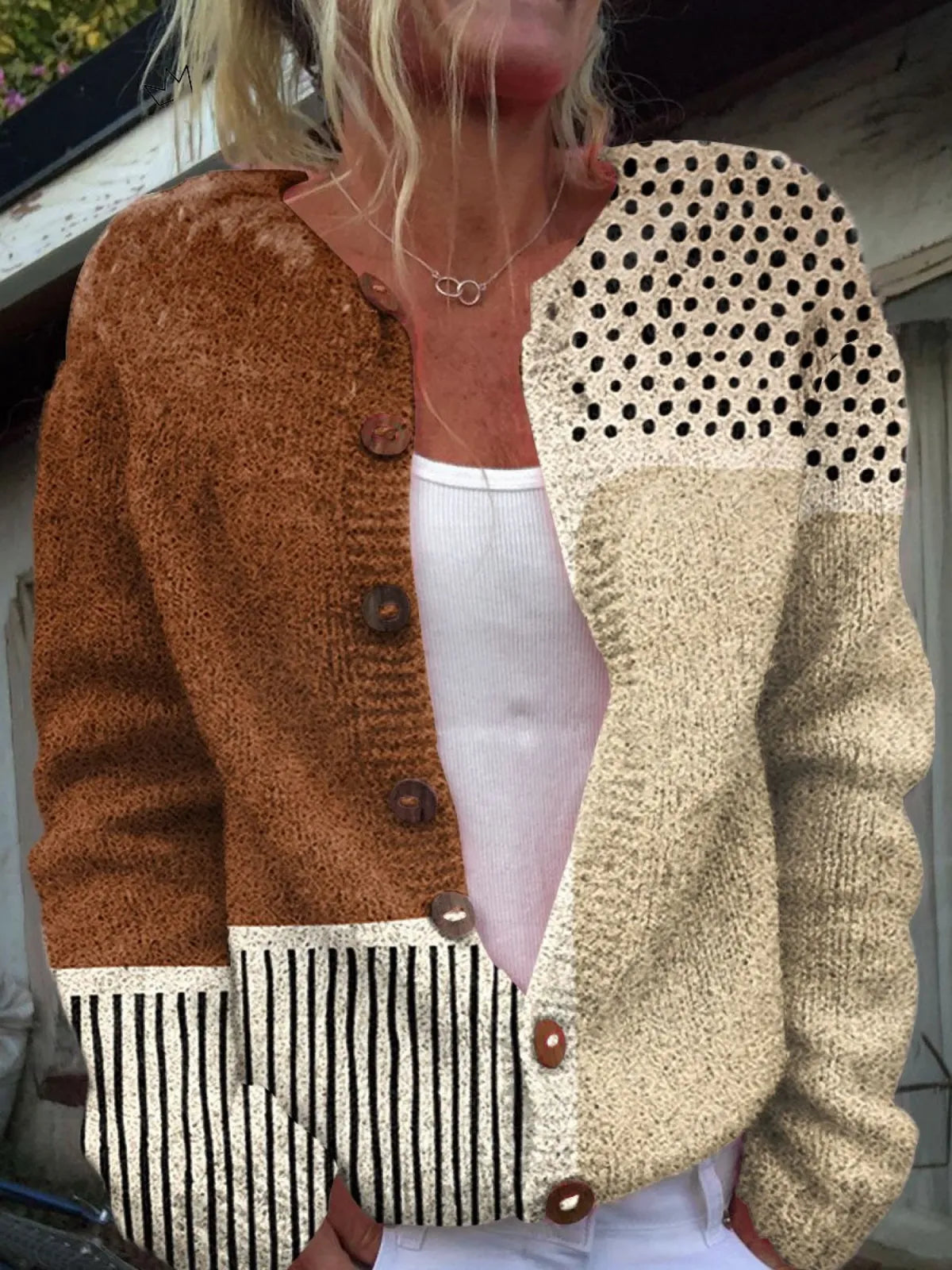 Amaya damesvest met stippen