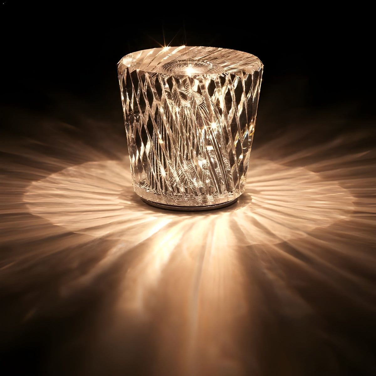 Oplaadbare kristallen tafellamp met diamantdesign – luxe editie