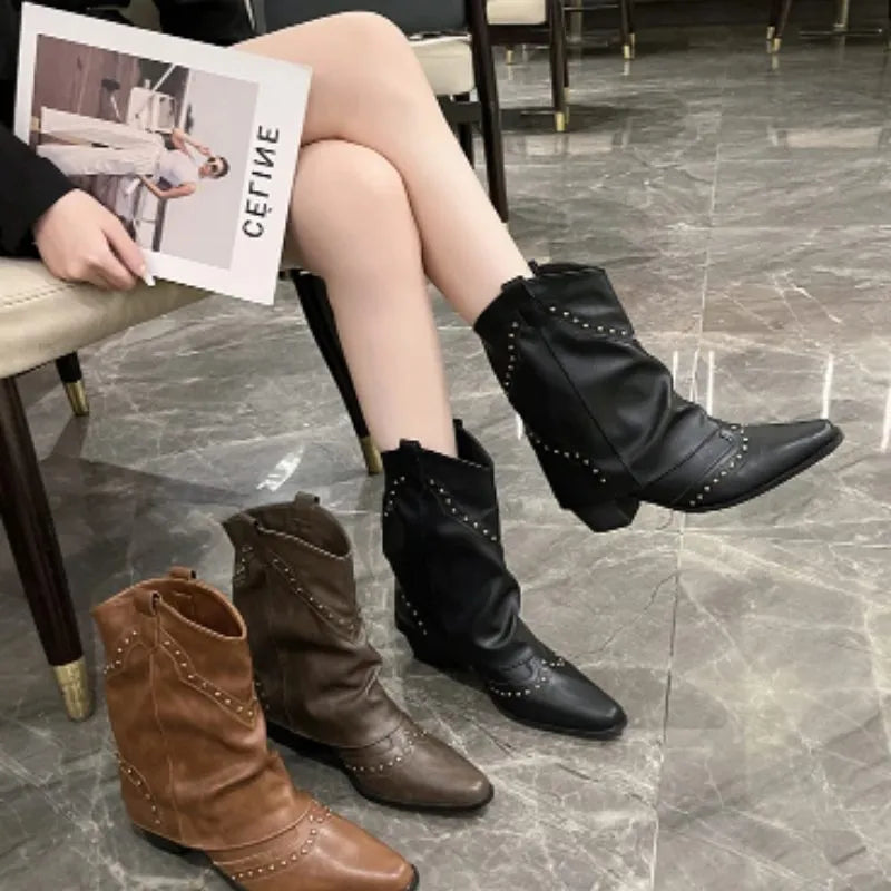 Angelica westernenkellaarsjes voor dames met studs