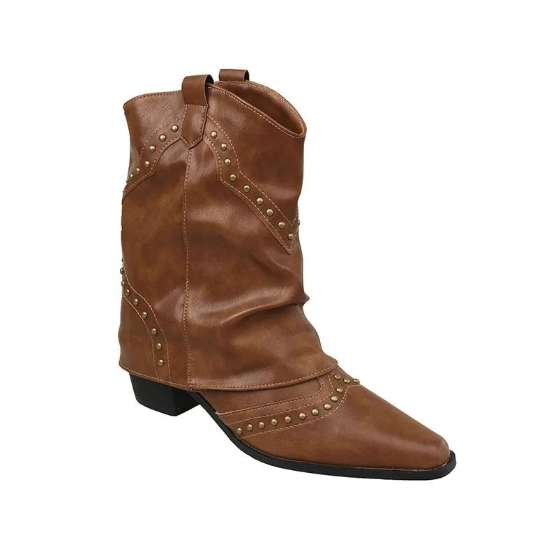 Angelica westernenkellaarsjes voor dames met studs