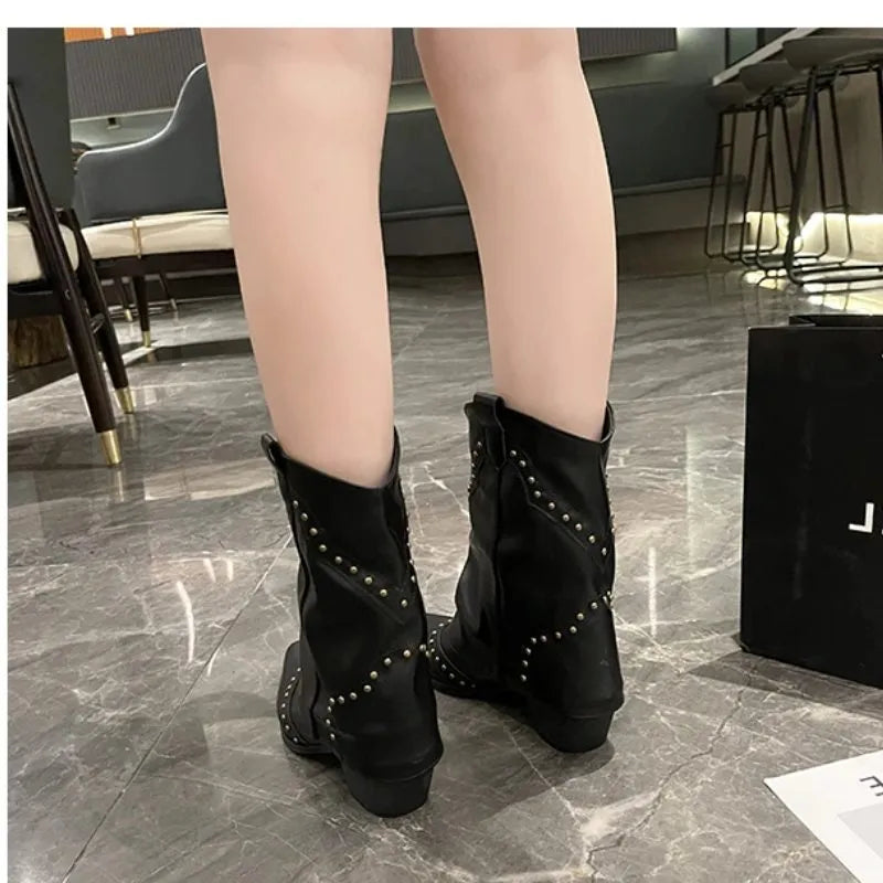 Angelica westernenkellaarsjes voor dames met studs