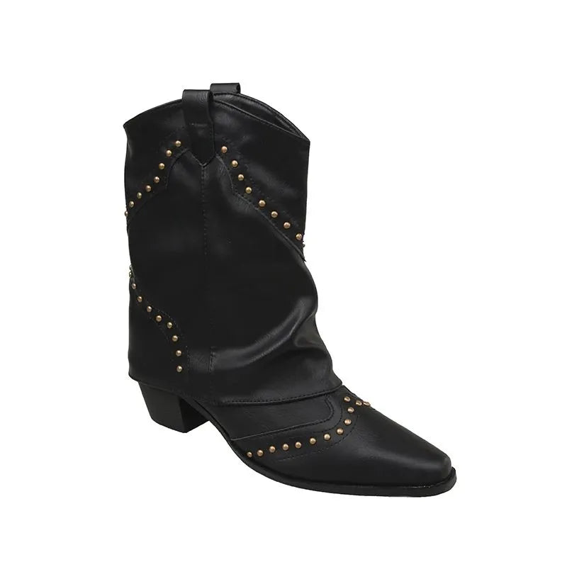Angelica westernenkellaarsjes voor dames met studs