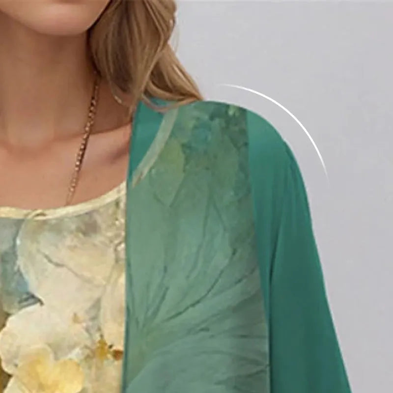 Anja midijurkset voor dames met bloemenprint en vest