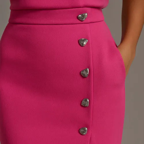 Anthea mouwloze midijurk met knoopsluiting voor dames