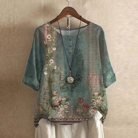 Anya oversized blouse met bloemenprint voor dames