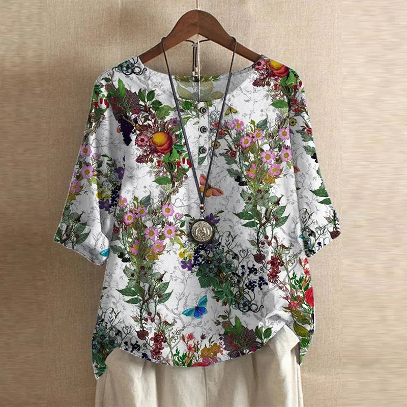 Anya oversized blouse met bloemenprint voor dames