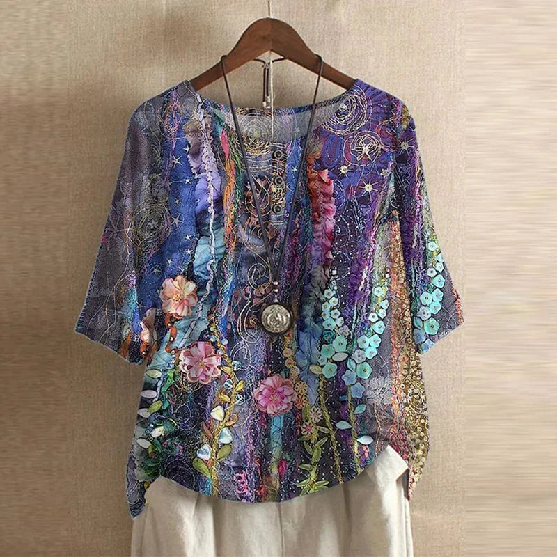 Anya oversized blouse met bloemenprint voor dames