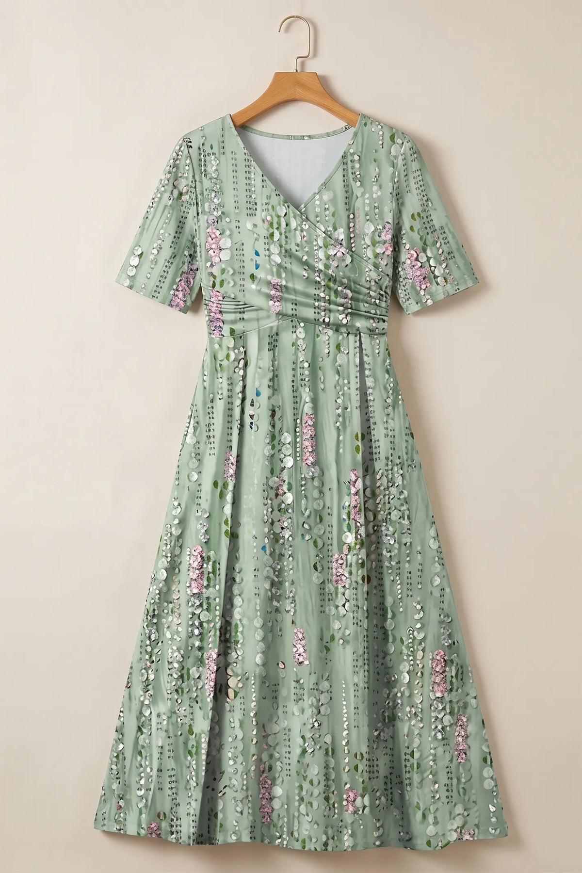 April midijurk met V-hals en bloemenprint voor dames