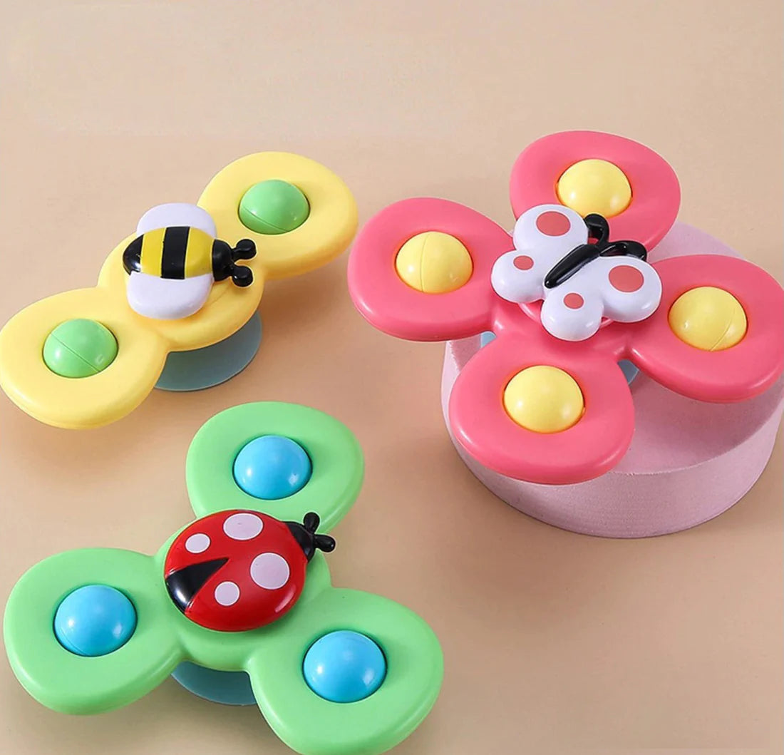 PurePlay Montessori Spinner Speelgoed | Sensorisch Speelgoed met Zuignap voor Baby's – Ideaal voor Tafels, Ramen en Kinderstoelen