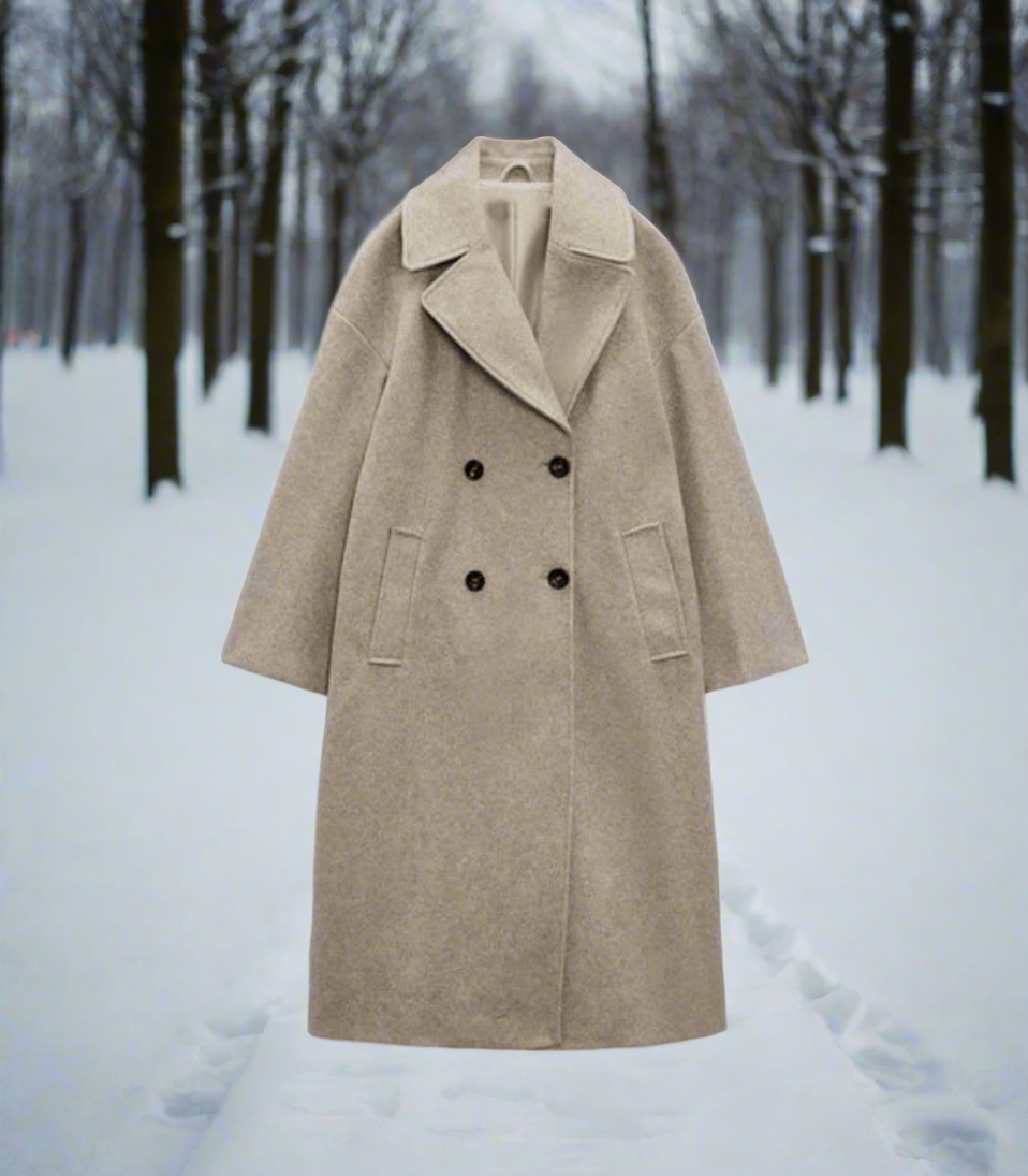 Lange gevoerde winterjas voor dames
