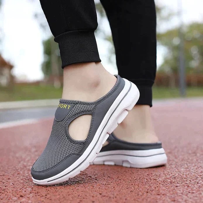 Instapsneakers zonder hiel met ademend mesh en gevoerde binnenzool, instapschoenen