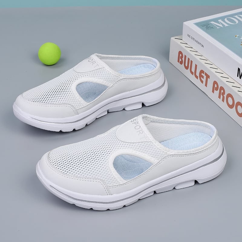 Instapsneakers zonder hiel met ademend mesh en gevoerde binnenzool, instapschoenen